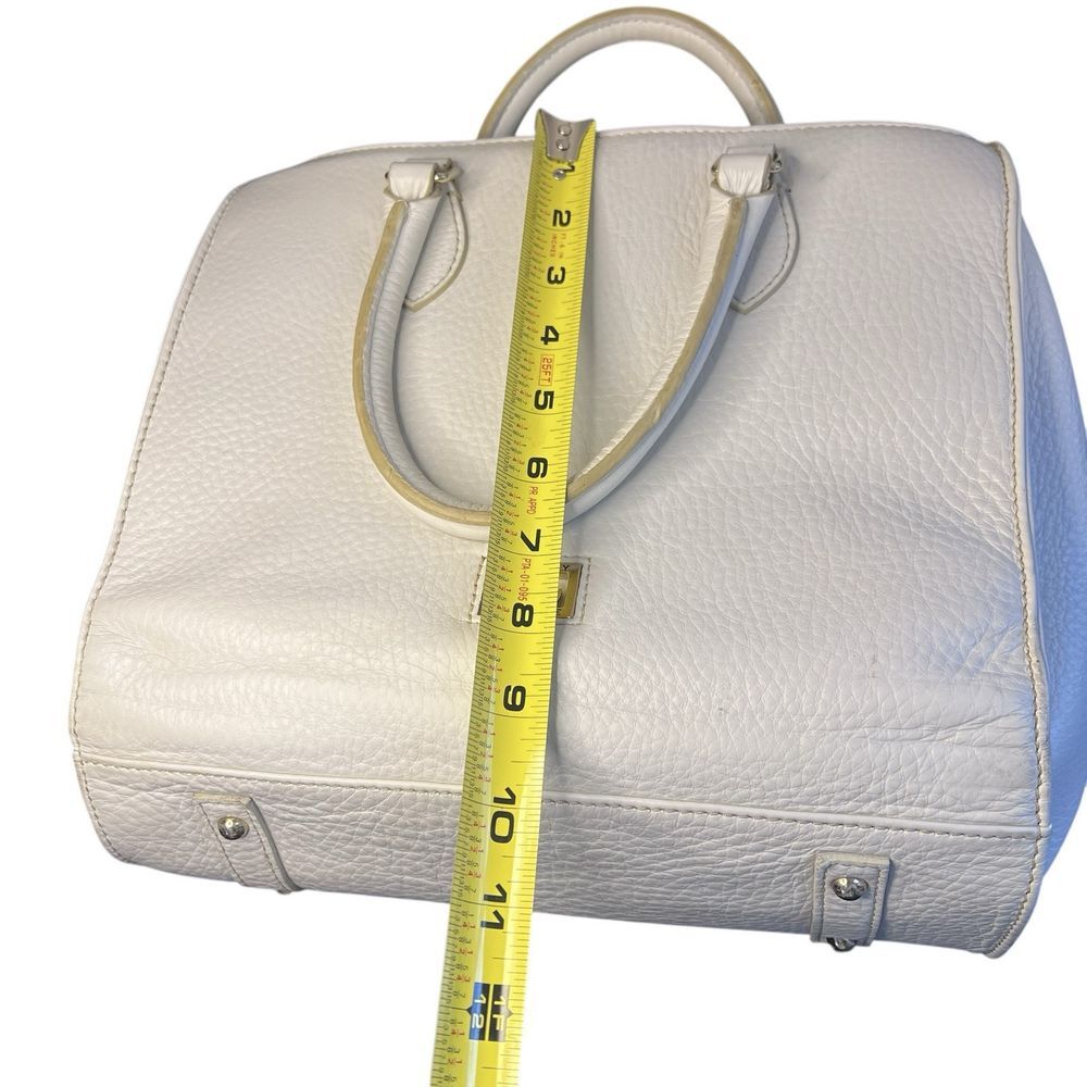 Dooney & Bourke Dillen Handbag White Pebbled Leather Purse No Crossbody Strap - Picture 8 of 11
